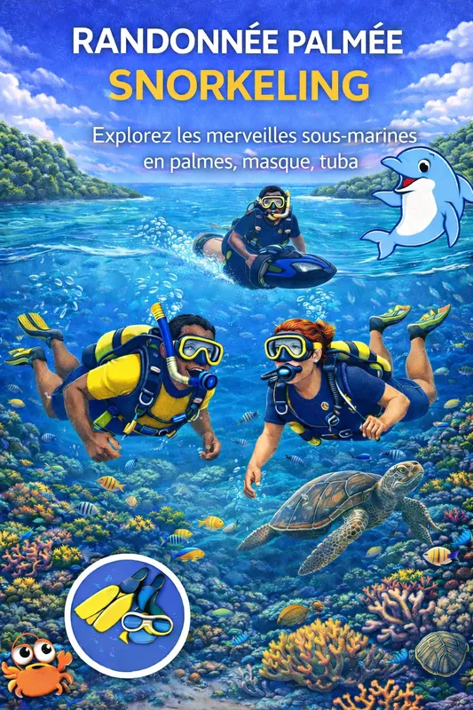 Plongée avec palmes, masque et tuba, exploration des fonds marins colorés