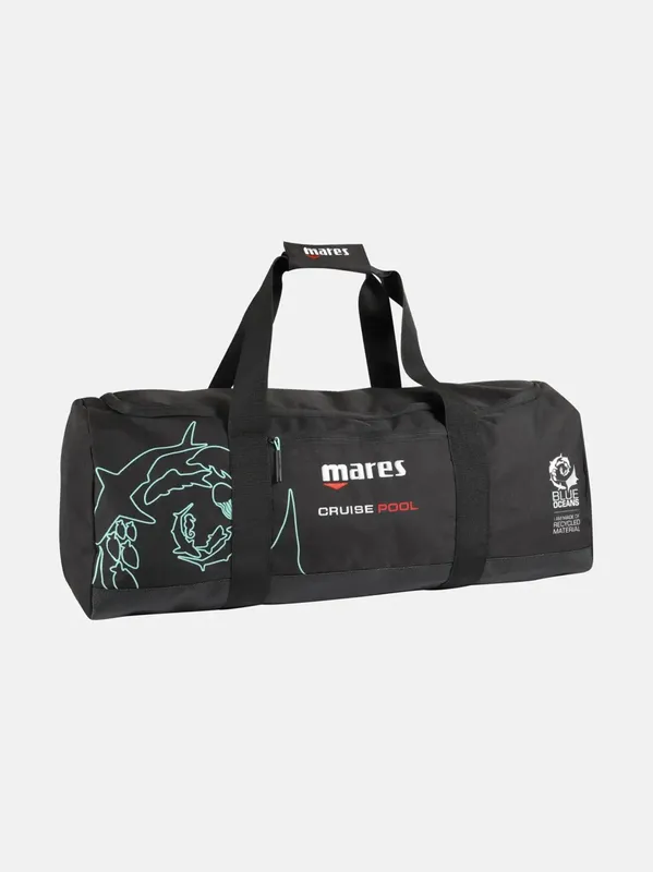 Sac de sport Mares Cruise Pool noir avec illustrations marines