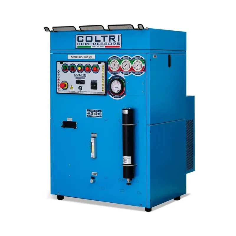 Compresseur bleu Coltri pour gonfler les bouteilles de plongée