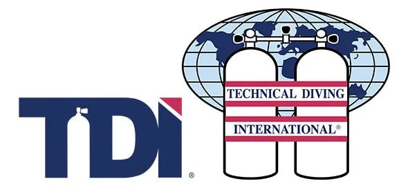 Logo TDI avec deux bouteilles et un globe terrestre bleu