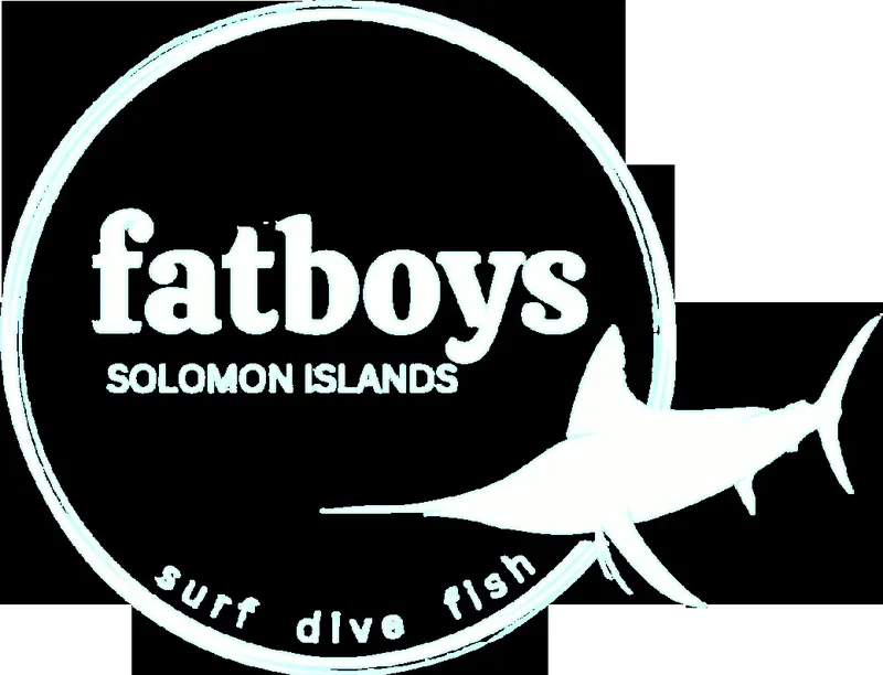 Logo avec un requin blanc et le texte surf dive fish