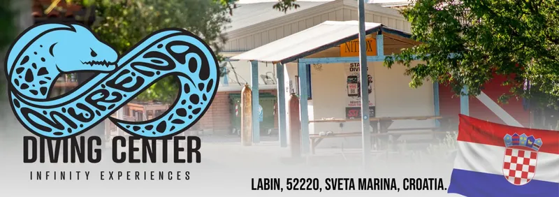Bannière publicitaire pour un centre de plongée en Croatie avec logo