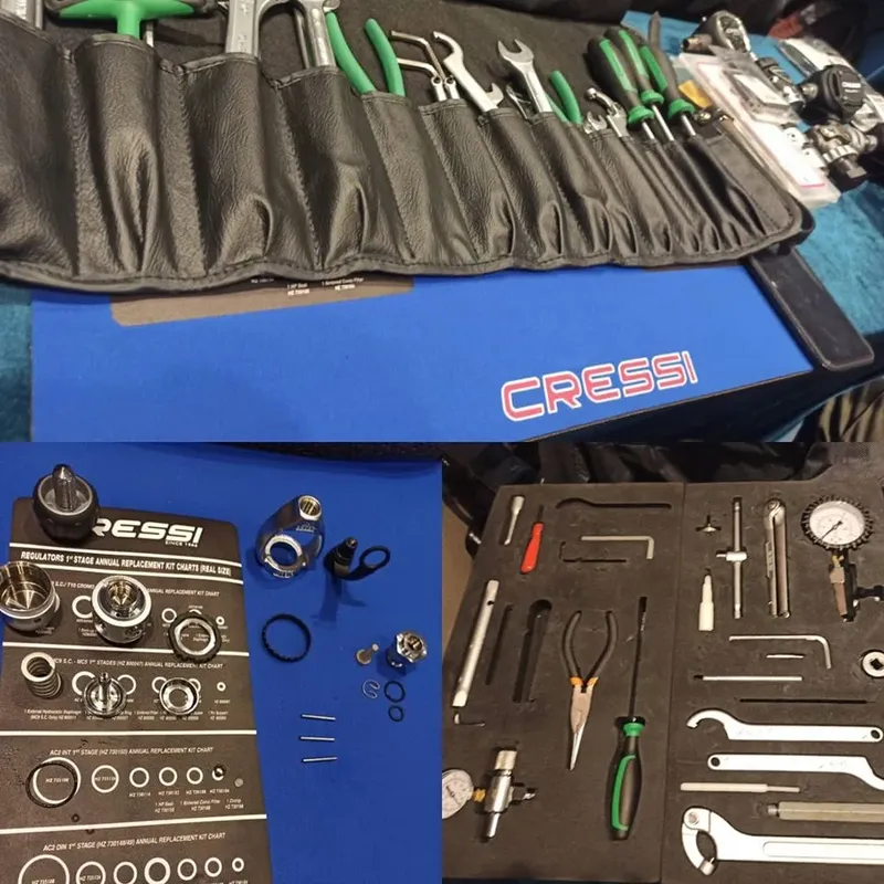 Outillage de maintenance pour detendeurs Cressi, pieces detachees et schema