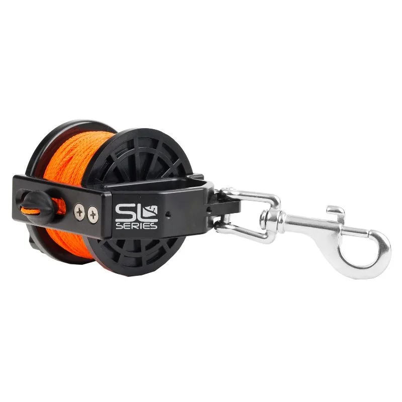 Bobine de ligne orange et noire pour la plongée sous-marine