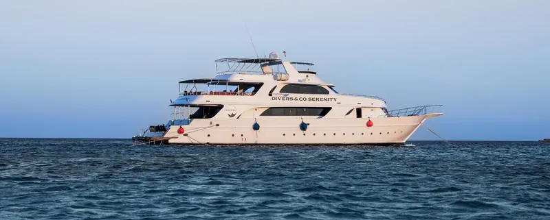 Grand bateau de croisière blanc sur une mer calme et bleue