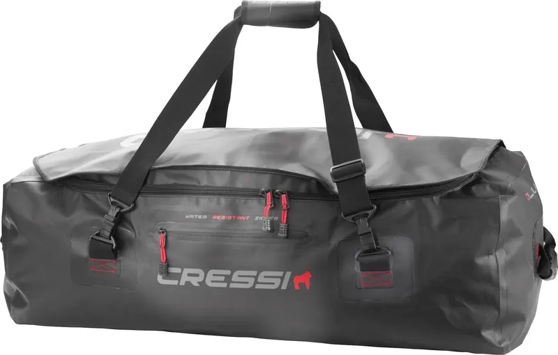 Sac étanche noir Cressi avec poignées et fermeture éclair rouge
