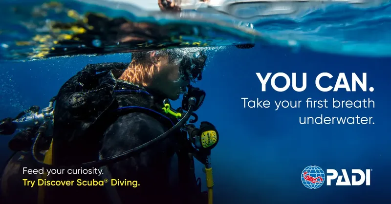 Plongeur débutant explore le monde sous-marin avec équipement complet