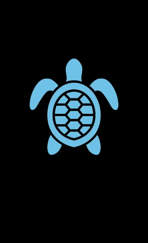 Illustration d'une tortue marine bleue sur fond noir simple