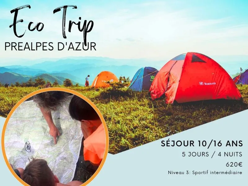 Affiche promotionnelle pour un séjour en montagne pour adolescents