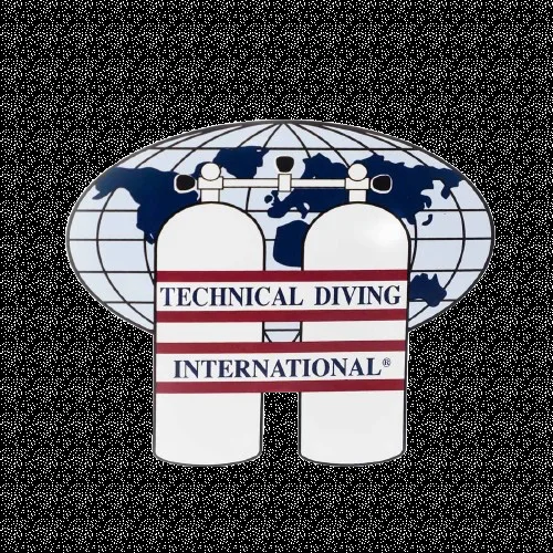 Deux bouteilles de plongée sur fond de carte du monde, logo technique
