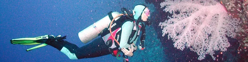 Plongeur en combinaison explore les fonds marins avec son équipement