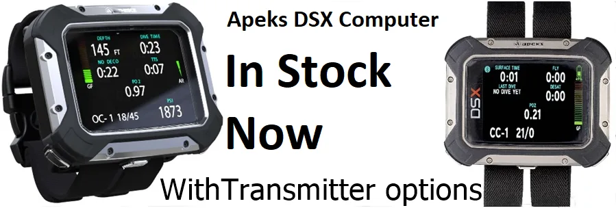 Ordinateurs de plongée Apeks DSX, disponibles avec options émetteur