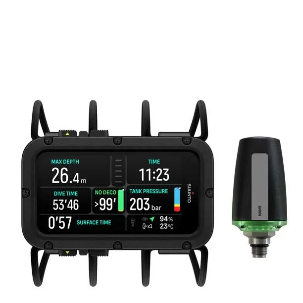 Ordinateur de plongée Suunto avec informations de profondeur, temps et pression