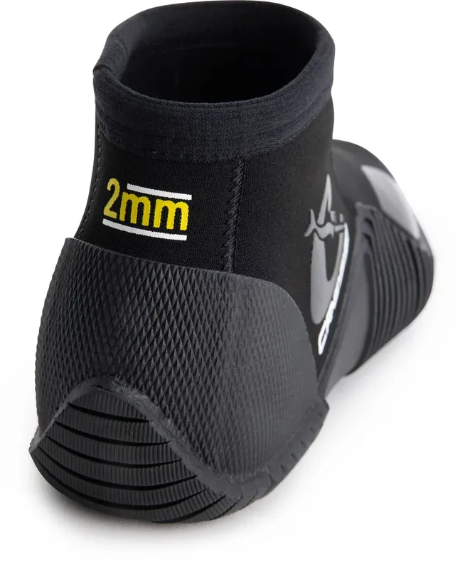 Chaussons de plongée noirs en néoprène de 2mm, vue de profil