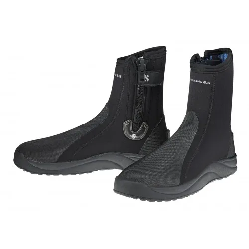 Paire de chaussons de plongée noirs avec fermeture éclair et logo