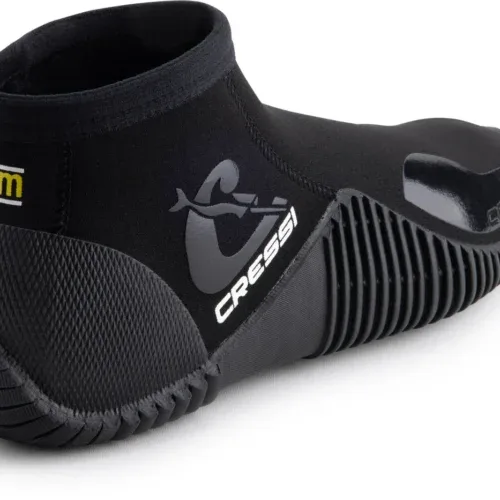 Chaussette de plongée noire Cressi, semelle texturée, vue rapprochée
