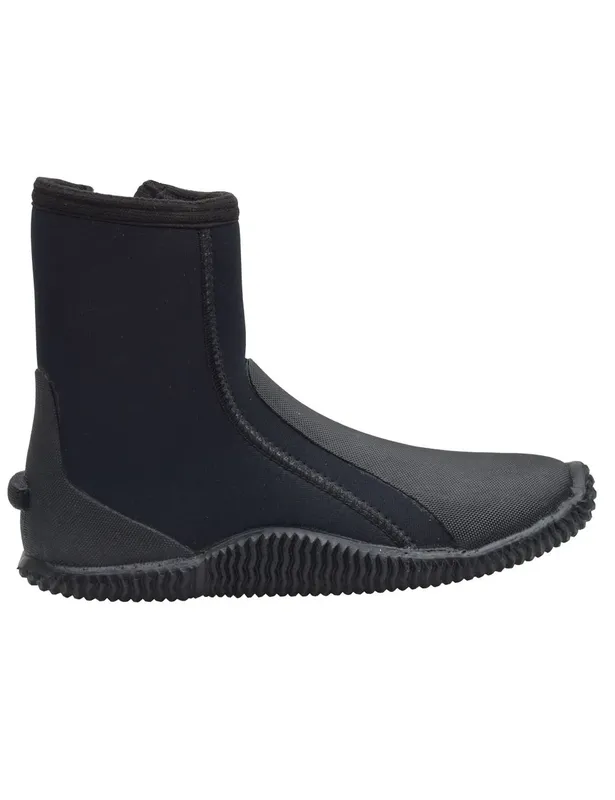 Chaussons de plongée noirs, vue latérale, équipement pour sports aquatiques