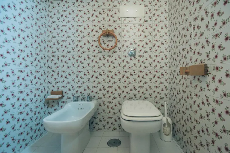 Petite salle de bain avec un bidet et des toilettes.