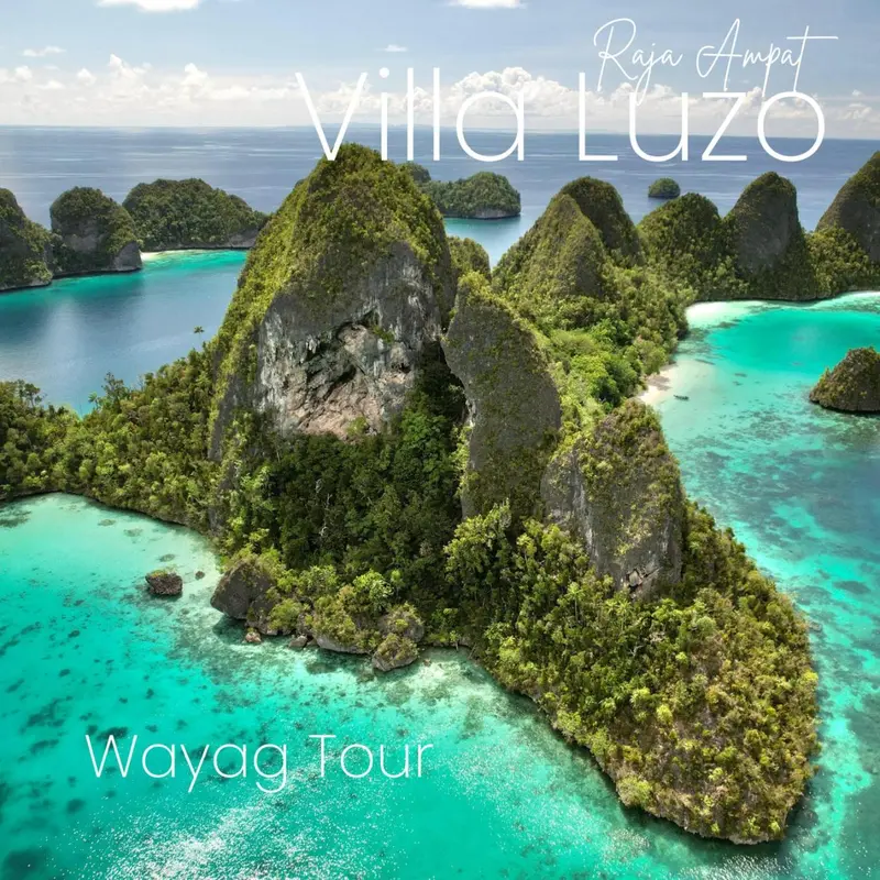 Archipel tropical vu d'en haut, avec des eaux turquoise et une végétation luxuriante.