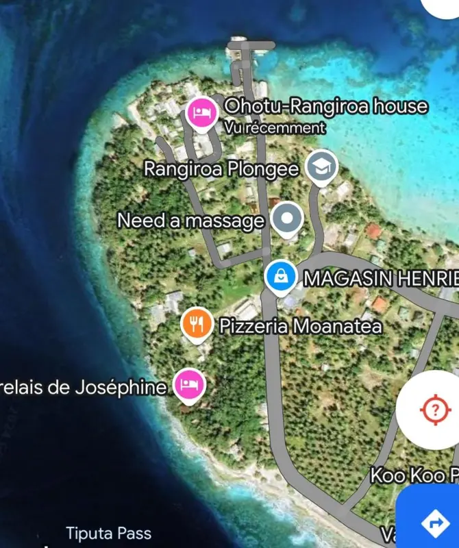 Vue aérienne d'une île tropicale bordée de végétation et d'une plage.