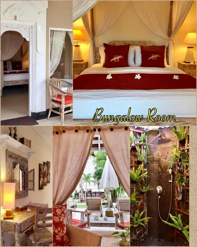 Une chambre avec un lit à baldaquin et une décoration florale.