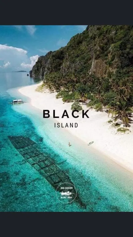 Plage de sable blanc bordée d'une eau turquoise et d'une végétation luxuriante.