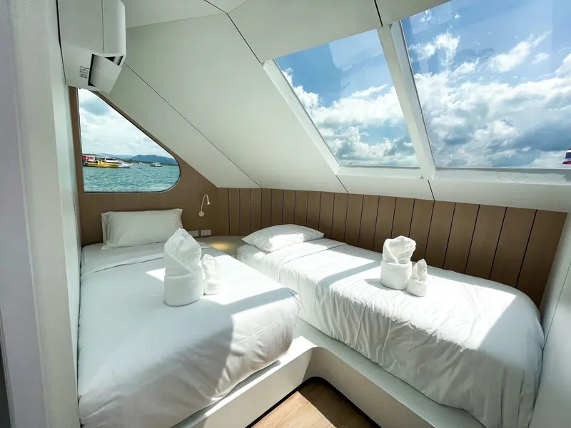 Cabina twin a prua, ponte superiore