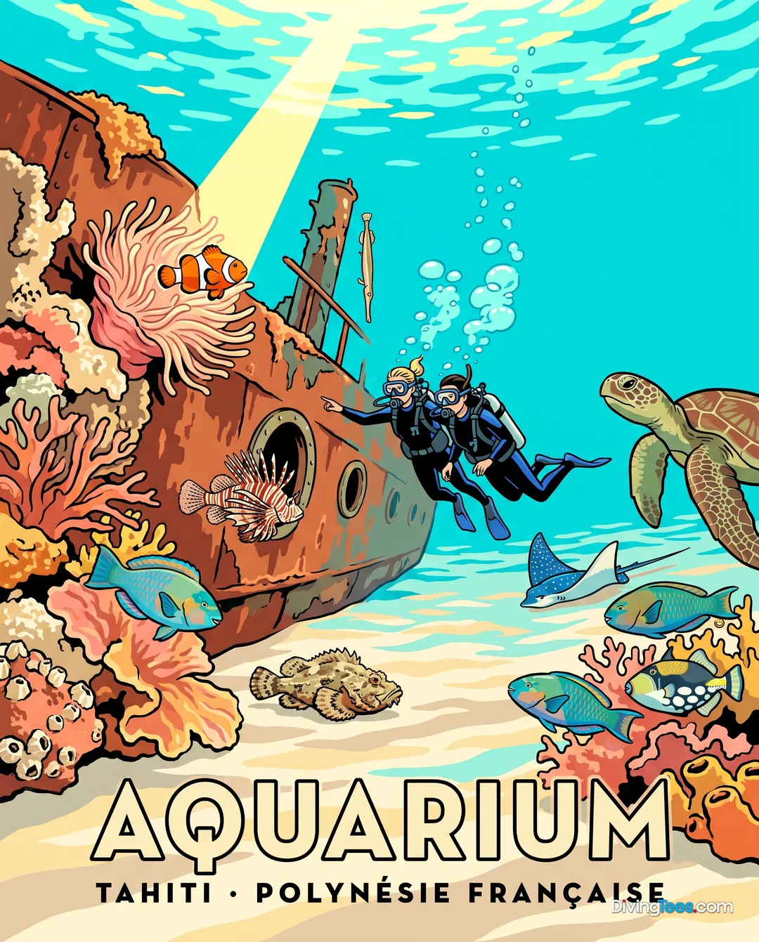 Affiche Aquarium Tahiti, French Polynesia