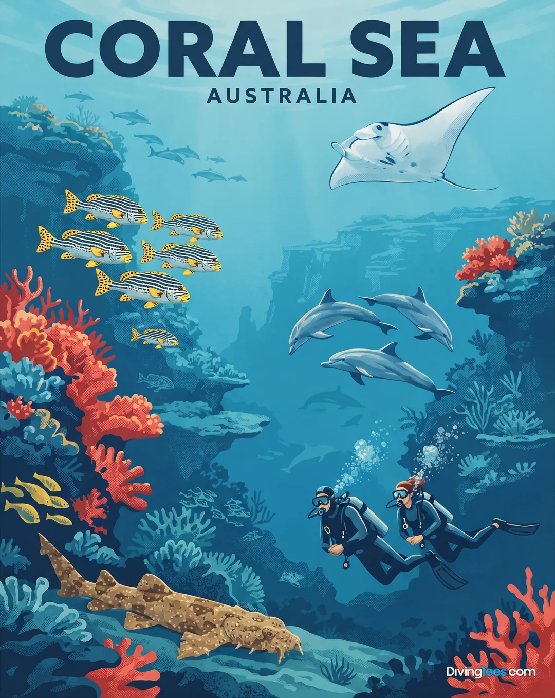 Coral Sea Australia poster
