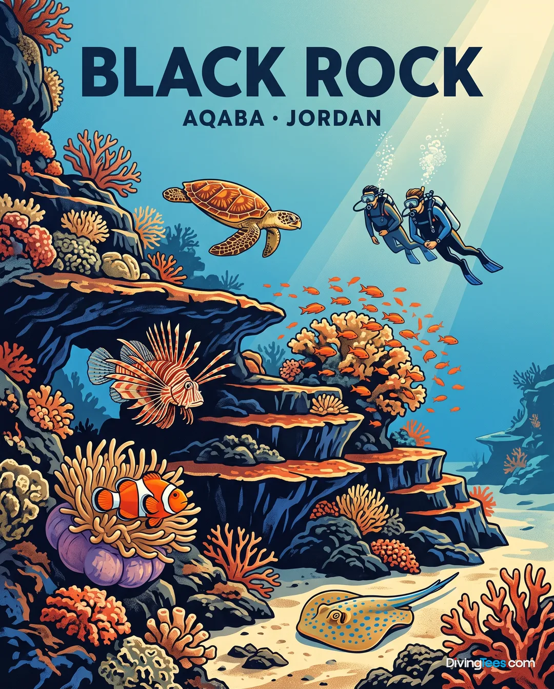 Affiche Black Rock Aqaba, Jordanien