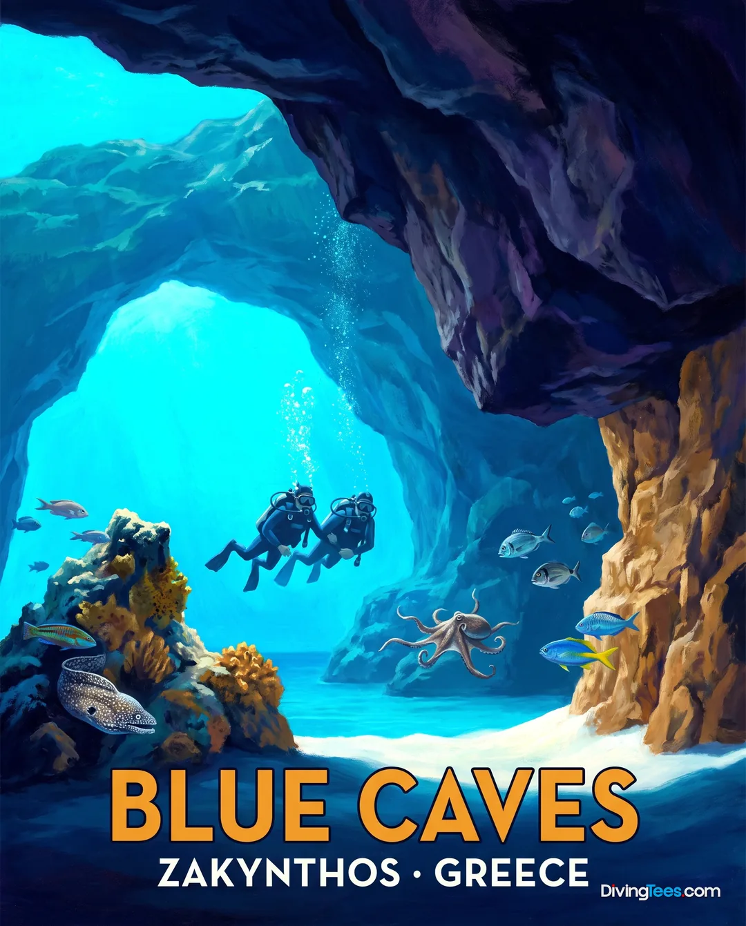 Affiche Blue Caves Zakynthos, Grecia