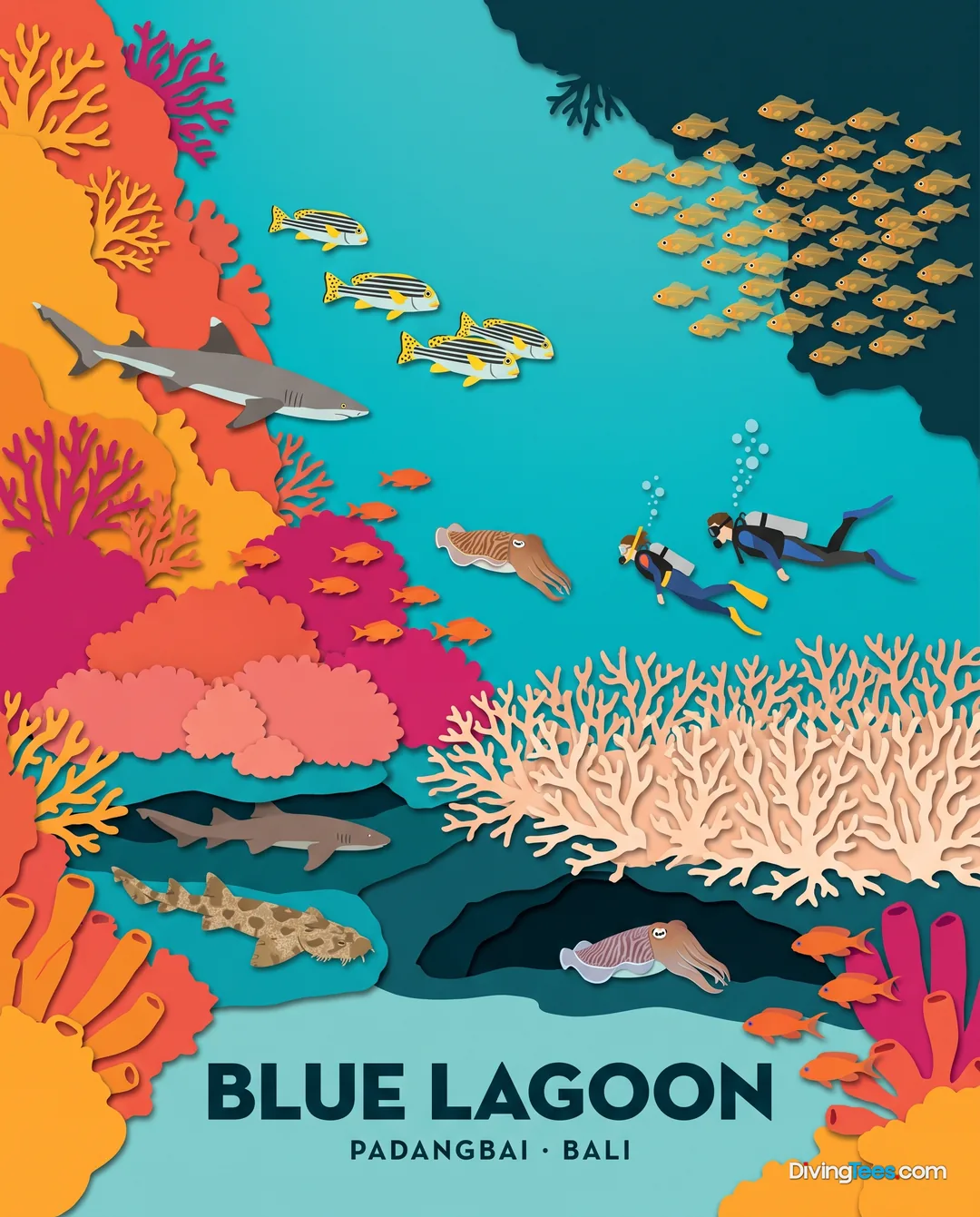Affiche Blue Lagoon Bali, Indonésia
