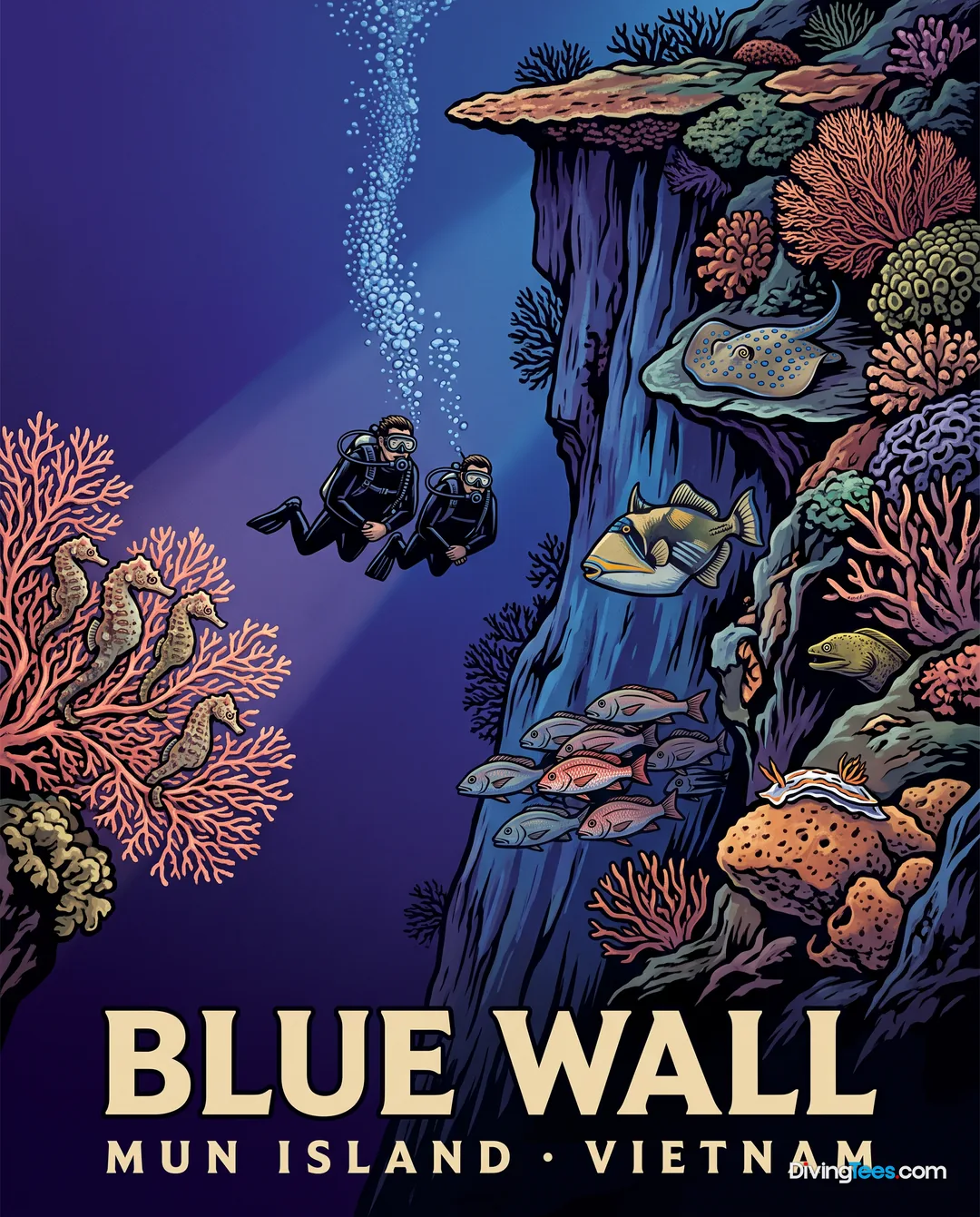 Affiche Blue Wall Mun Island, Vietnam
