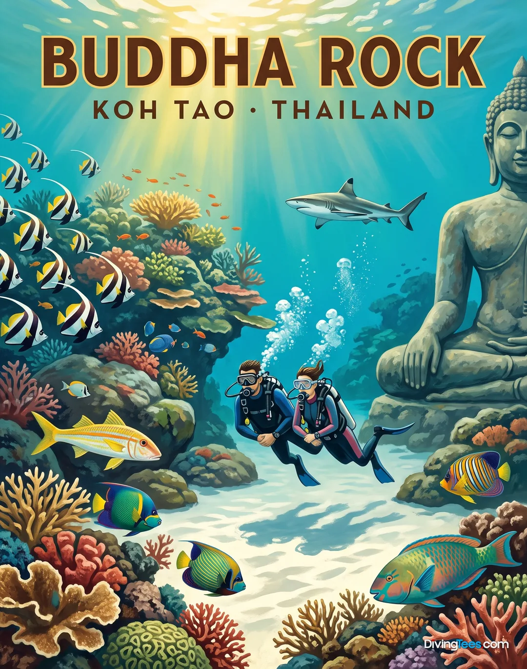 Affiche Buddha Rock Koh Tao, Thailandia