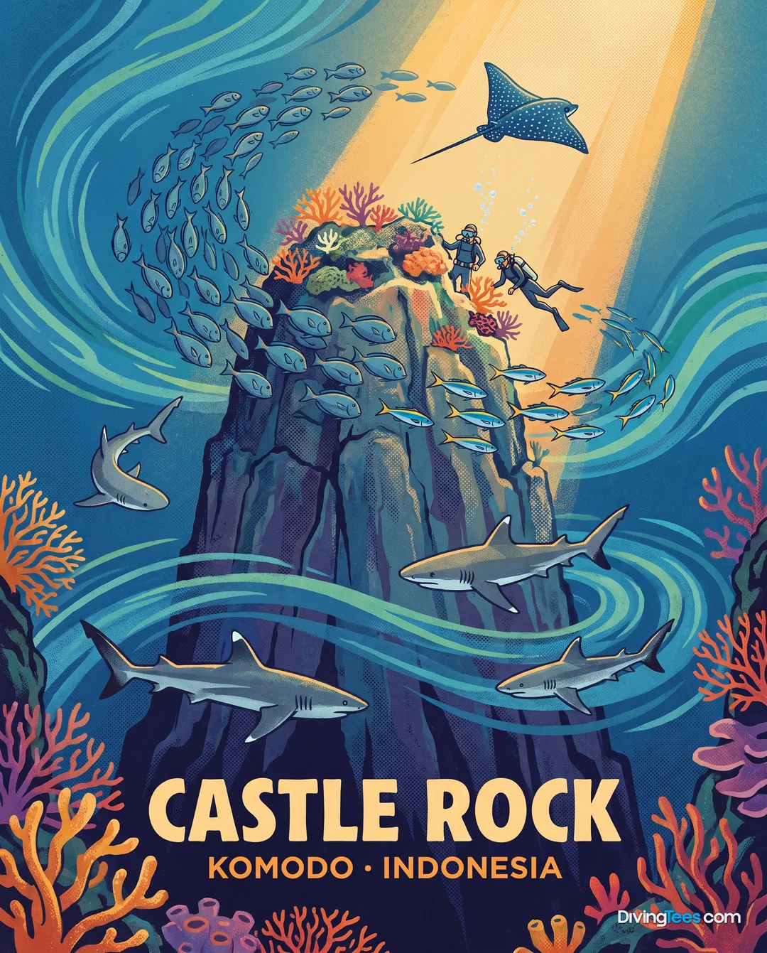 Affiche Castle Rock Komodo, Indonesia