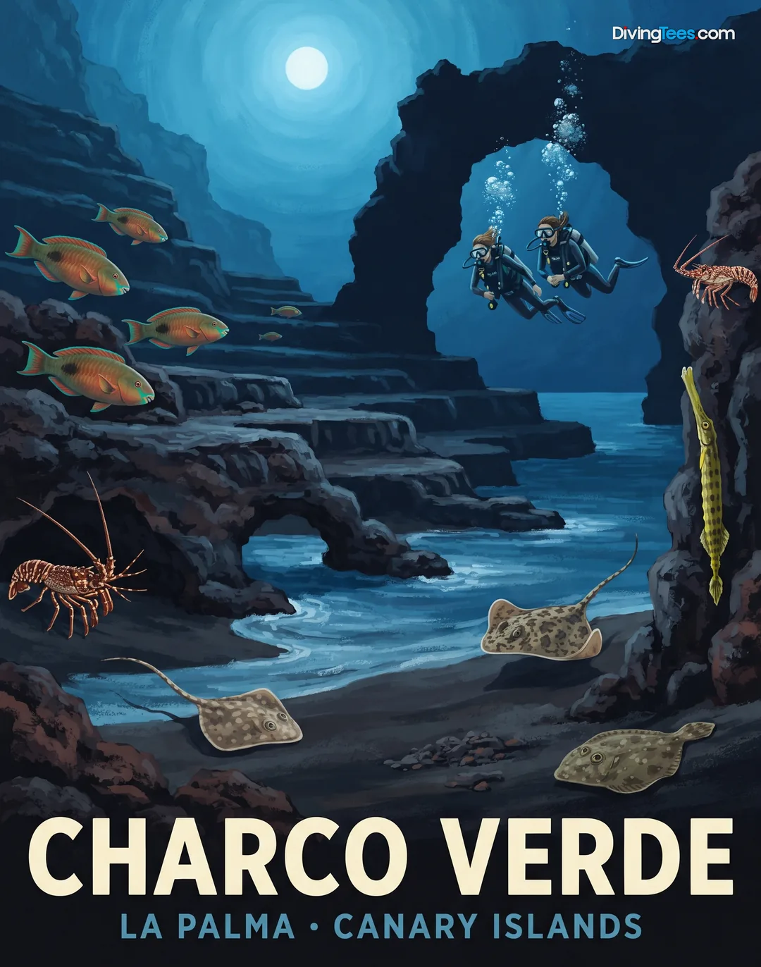 Affiche Charco Verde La Palma, Islas Canarias