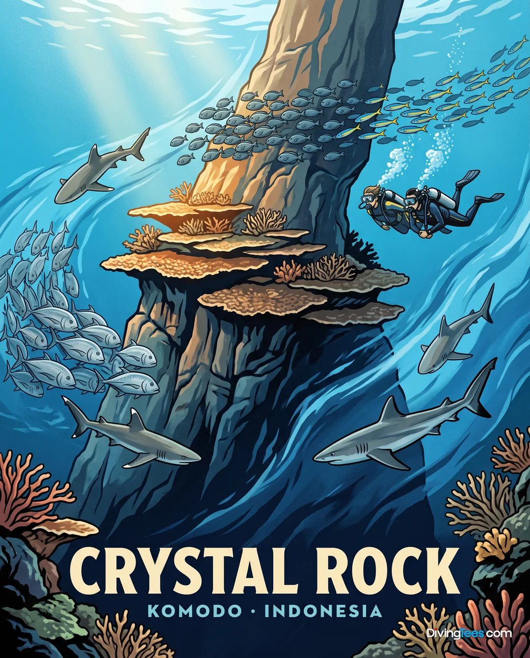 Affiche Crystal Rock Komodo, Indonesia