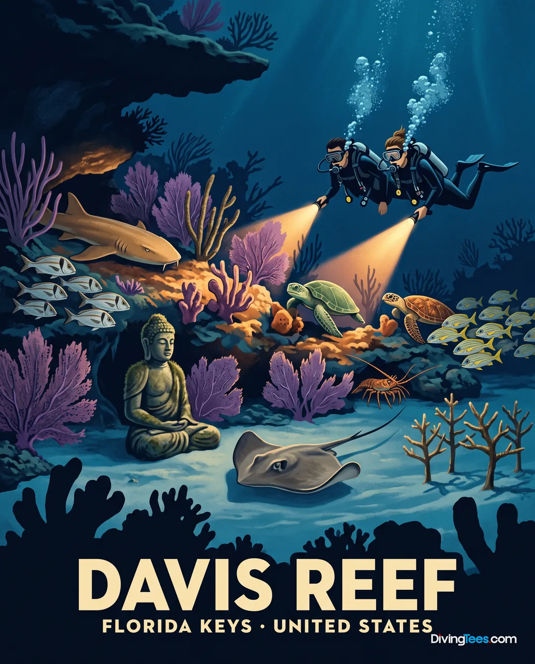 Affiche Davis Reef Key Largo, Estados Unidos