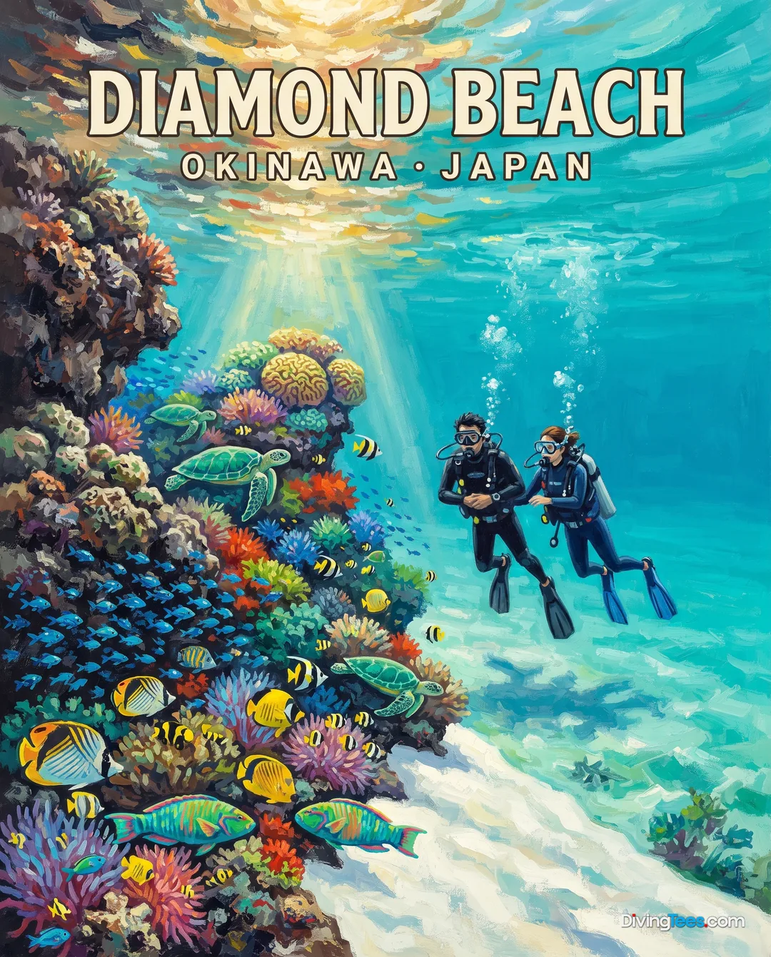 Affiche Diamond Beach Okinawa, Giappone