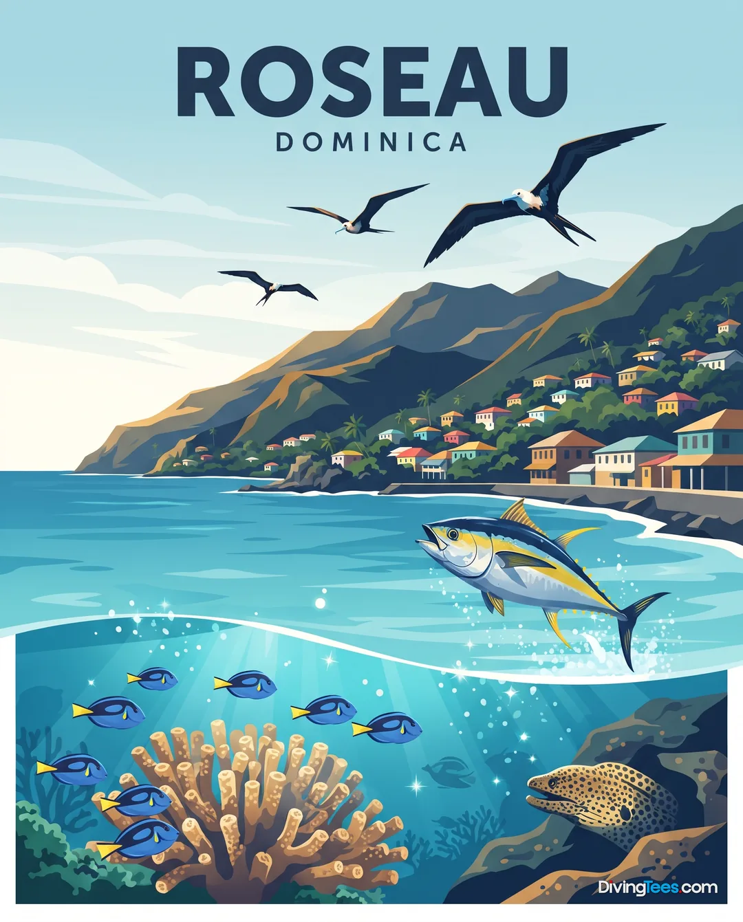 Roseau Dominica poster