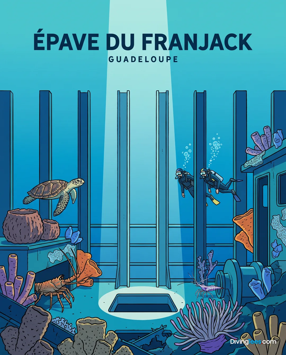 Affiche Epave du Franjack Basse-Terre, Guadeloupe