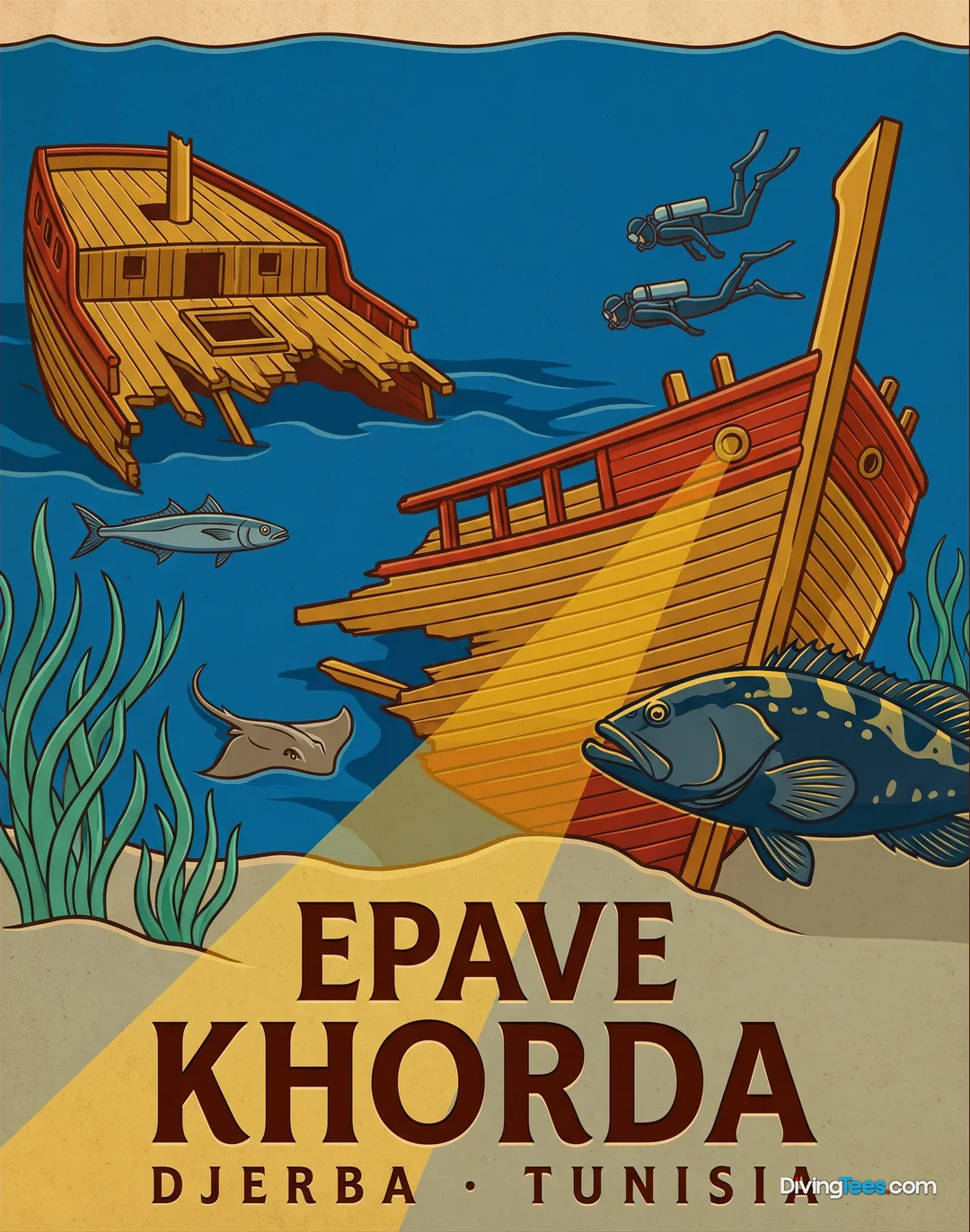 Affiche Epave Khorda Djerba, Tunisia