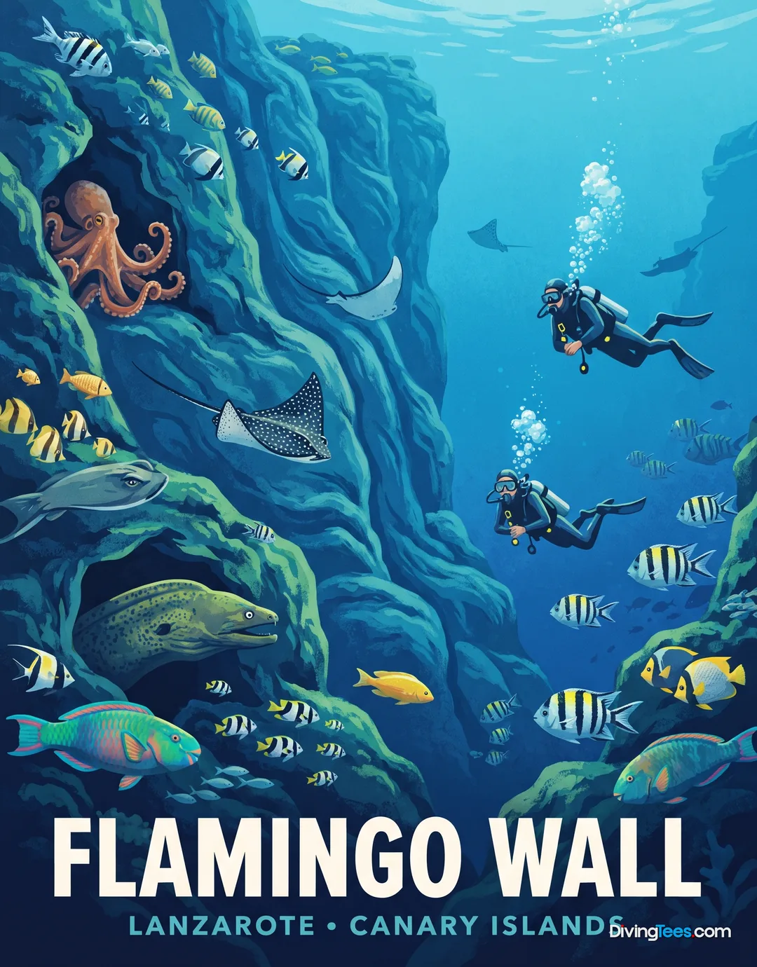 Affiche Flamingo Wall Lanzarote, Canary Islands