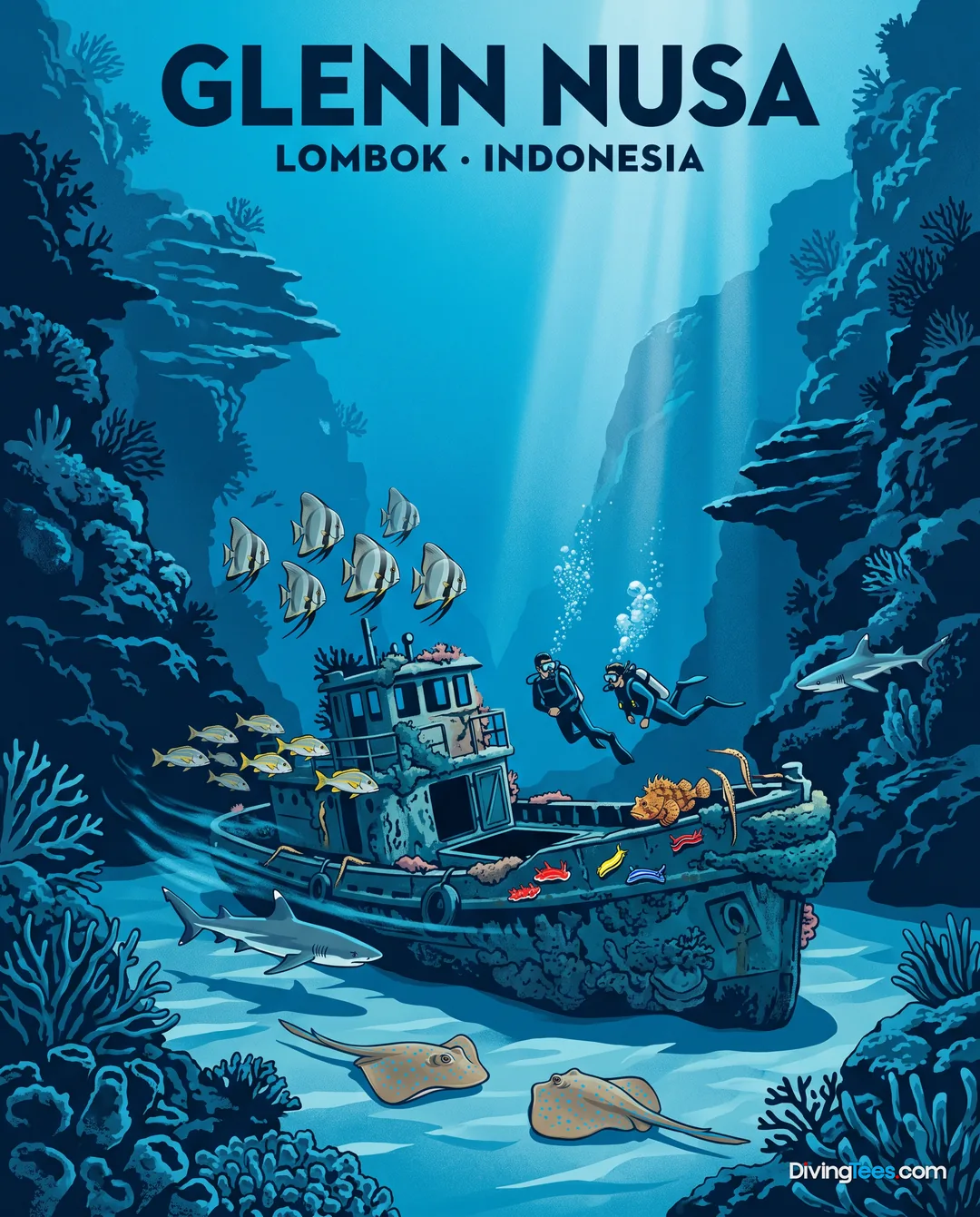 Affiche Glenn Nusa Lombok, Indonésia
