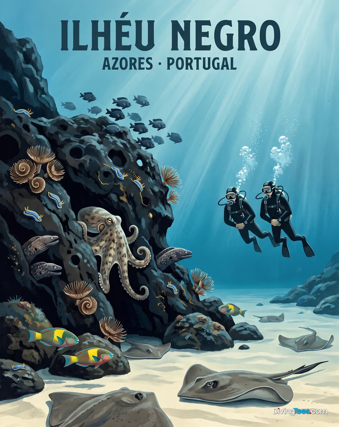 Affiche Ilhéu Negro Terceira, Azores