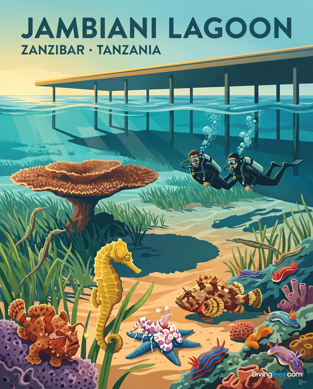 Affiche Jambiani Lagoon Zanzibar, Tanzania