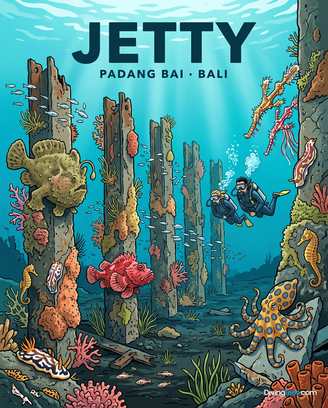 Affiche Jetty de Padang Bai Amed, Indonésie