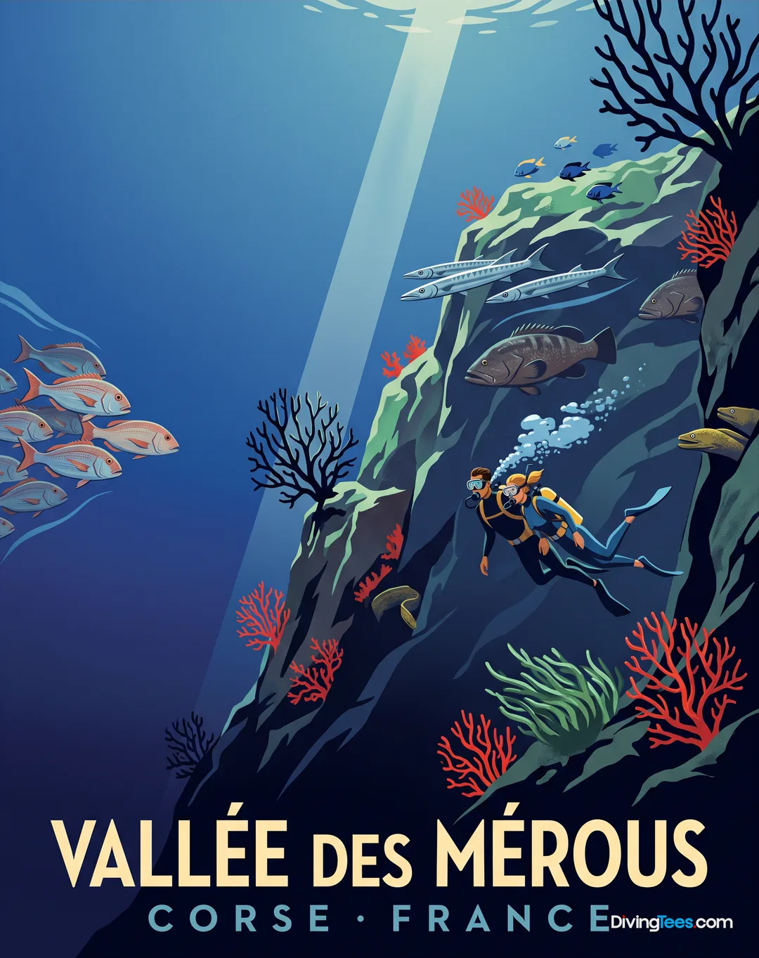 Affiche La vallée des mérous Córsega, França