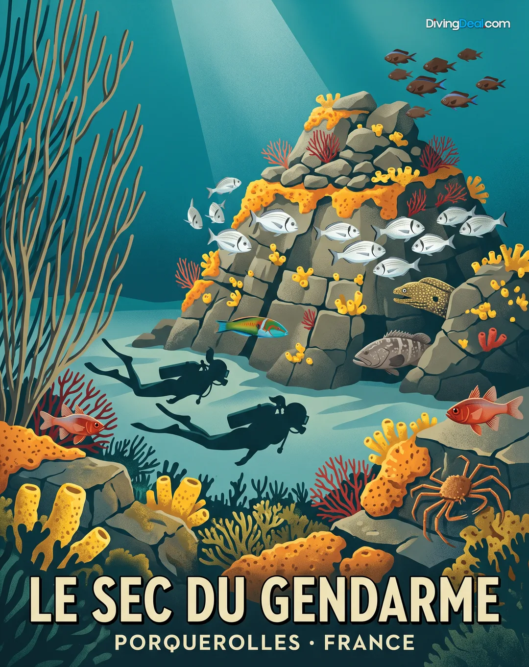 Affiche Le Sec Du Gendarme Porquerolles, Francia