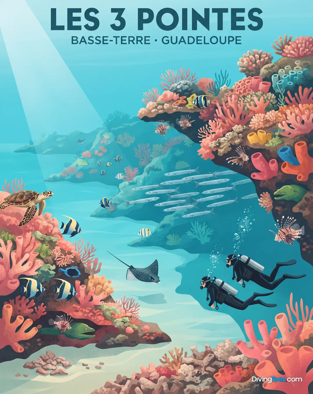 Affiche Les 3 pointes Basse-Terre, Guadeloupe